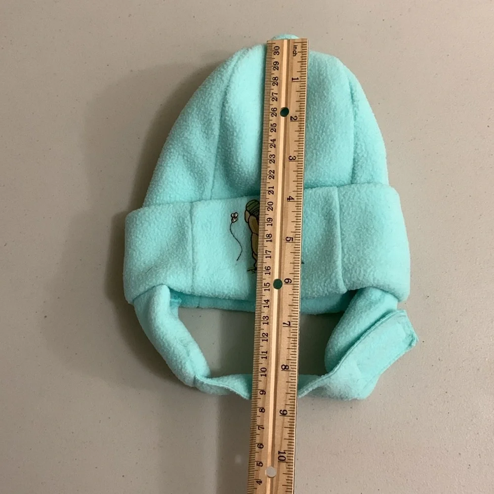 Vintage Winnie The Pooh Warm Winter Fleece Hat 0-3 Months Ear Warmers Strap